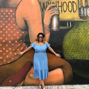 Cold Shoulder Denim Dress